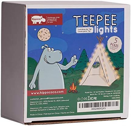Hippococo Teepee Lights for Kids - 5 Strings Set - Universal fit for Any 5 Poles Teepee - Teepee ... | Amazon (US)