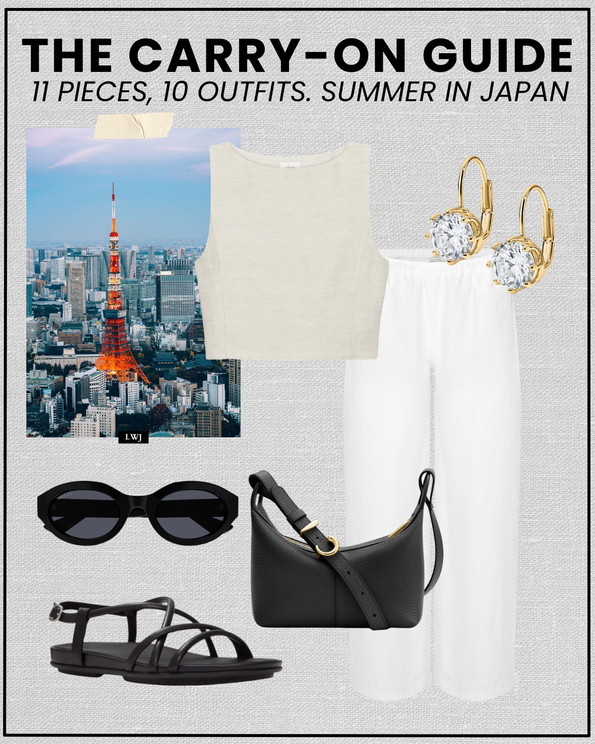 japan summer travel capsule in a carry-on 

summer outfits / summer vacation / japan outfits / tokyo outfit / linen pants / cute summer tops / strappy sandals

#LTKootd #LTKTravel