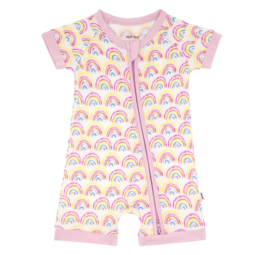 Pastel Rainbows Shorty Zippy | Little Sleepies