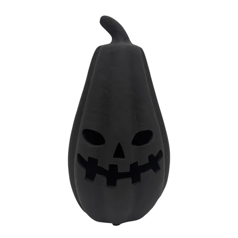 Paper Mache Jack-o'-Lantern Decoration, Black, 13.25", Halloween by Way To Celebrate | Walmart (US)