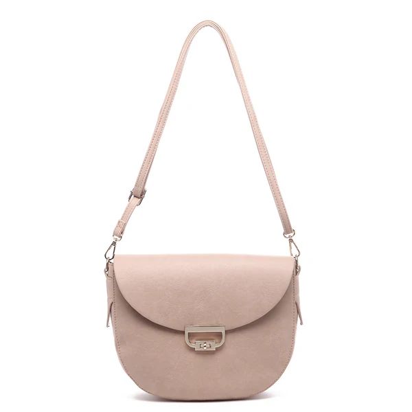 Pink Haley 'Nomi' Pink Faux-leather Half-moon Crossbody Purse | Bed Bath & Beyond