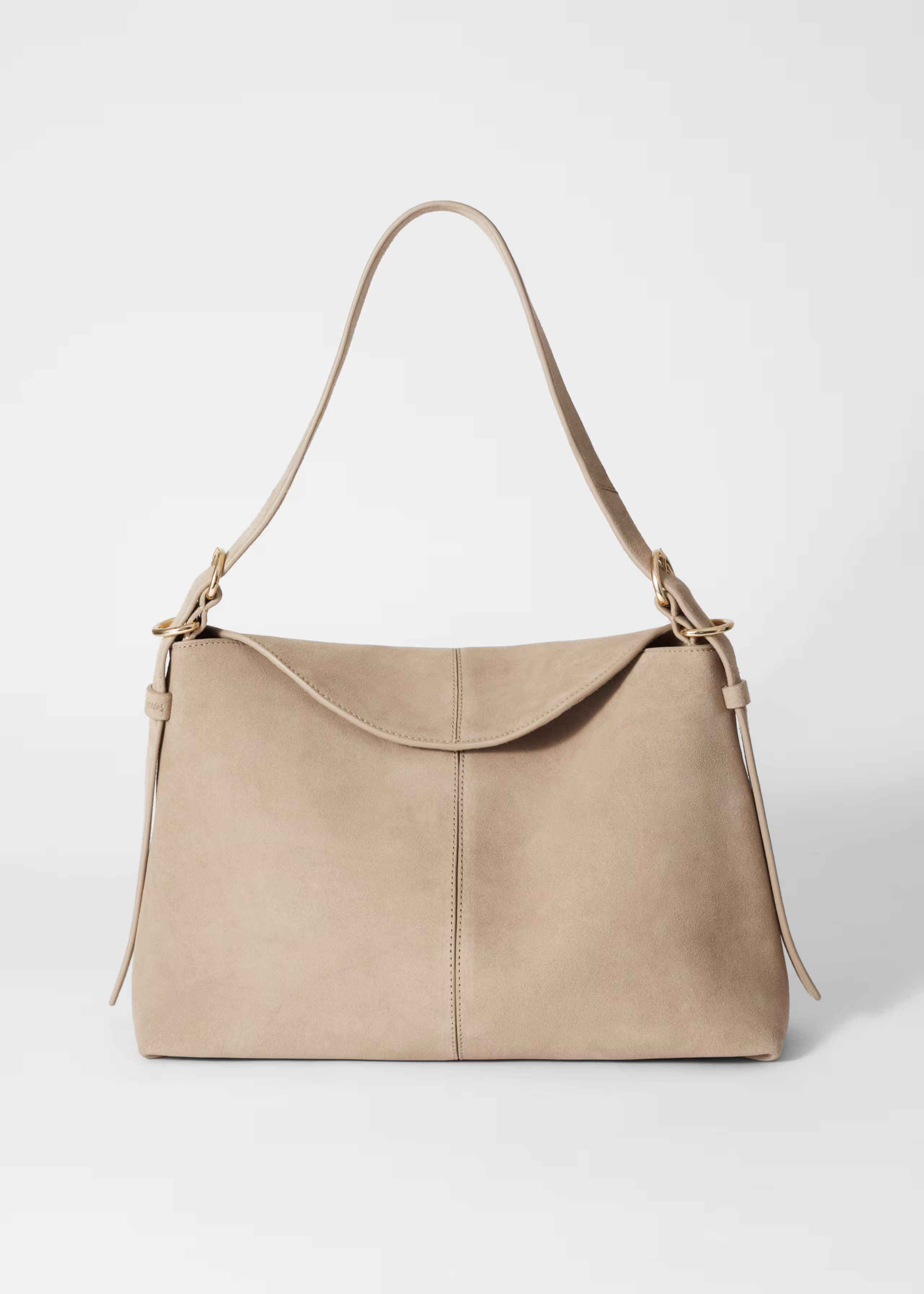Large Leather Shoulder Bag - Beige suede - & Other Stories NL | & Other Stories EU
