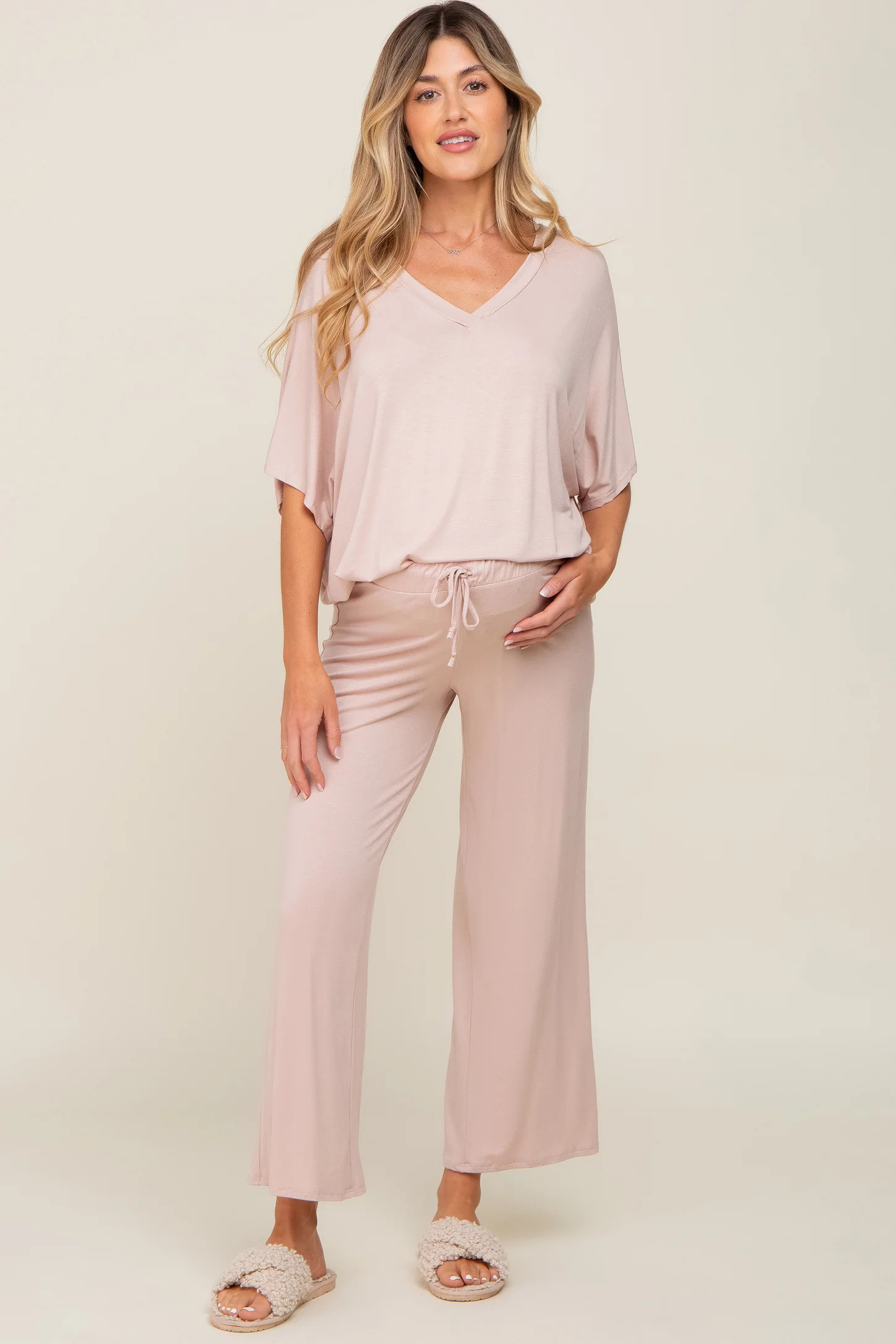 Light Pink Cropped Pant Maternity Set | PinkBlush Maternity