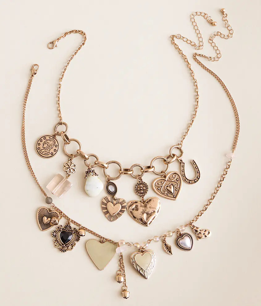 2 Pack Statement Charm Necklace Set | Buckle