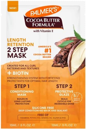 Palmer's Cocoa Butter & Biotin Length Retention 2-Step Hair Mask, 1 Ounce | Amazon (US)