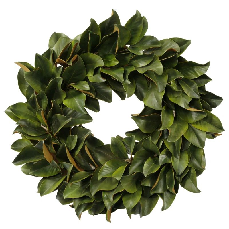 Faux Magnolia Polyester Wreath | Wayfair North America