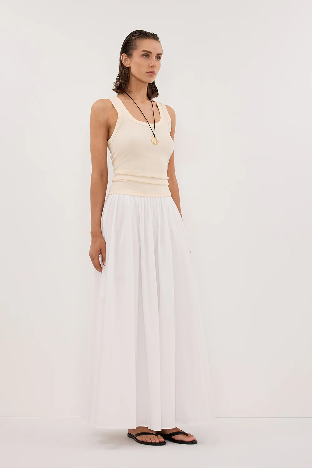 CLARA SANDSTONE SCOOP NECK TANK | DISSH