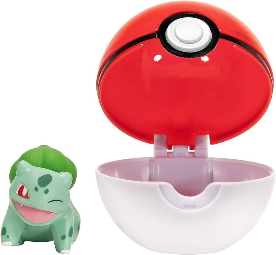 Pokemon Official Bulbasaur Clip and Go, Comes with Bulbasaur Action Figure and Poké Ball,Red,whi... | Amazon (US)