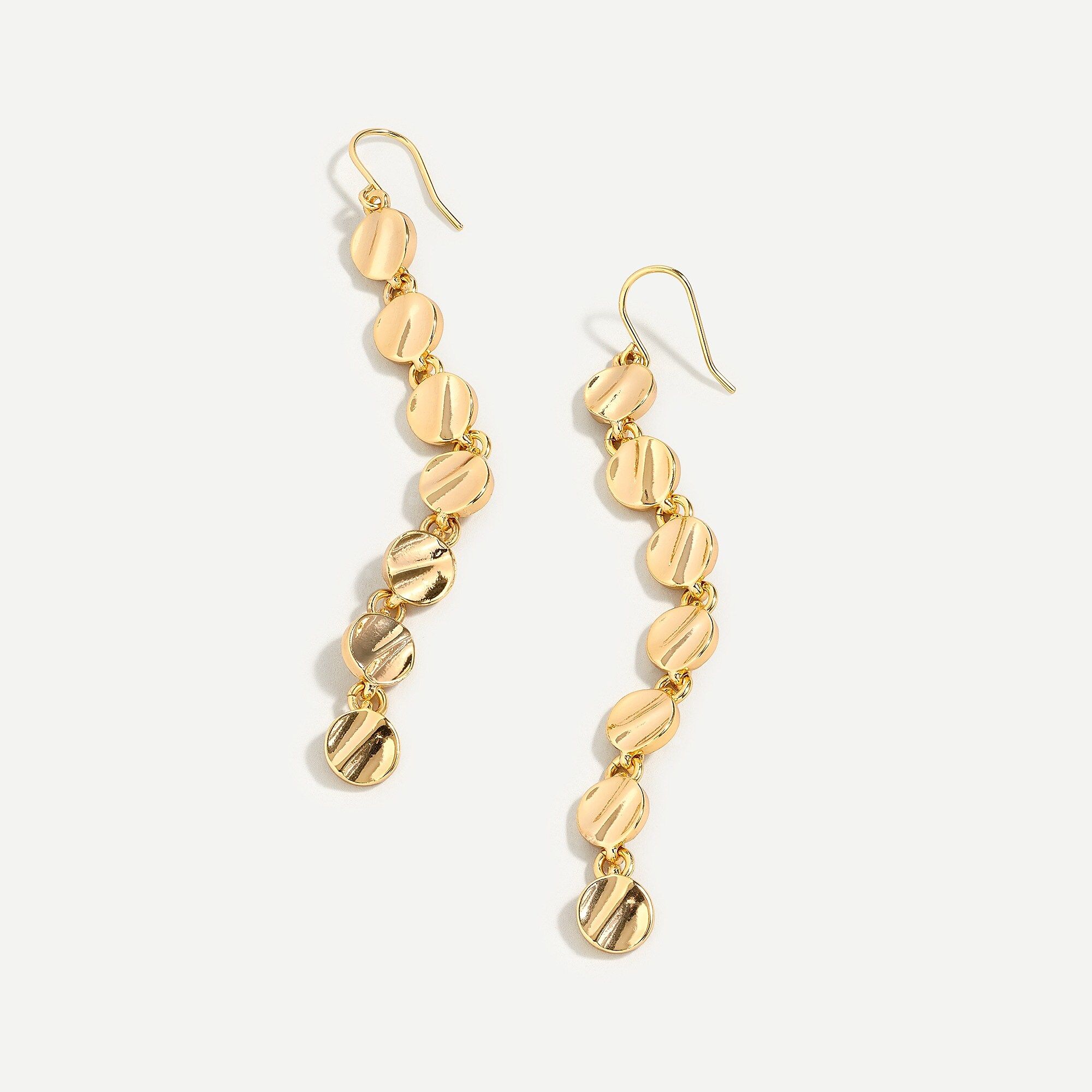 Hammered disc linear earrings | J.Crew US