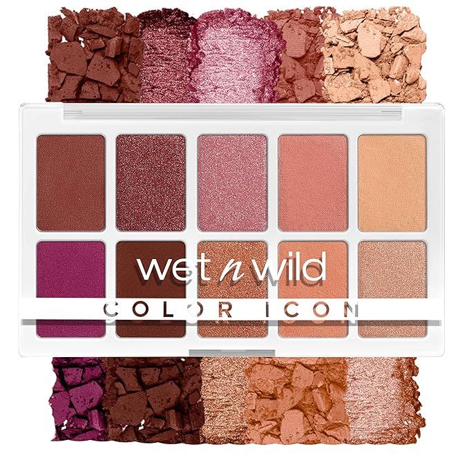 Eyeshadow By Wet n Wild Color Icon 10-Pan Eye Makeup Palette, Pink Heart And Sol, Long Lasting, S... | Amazon (US)