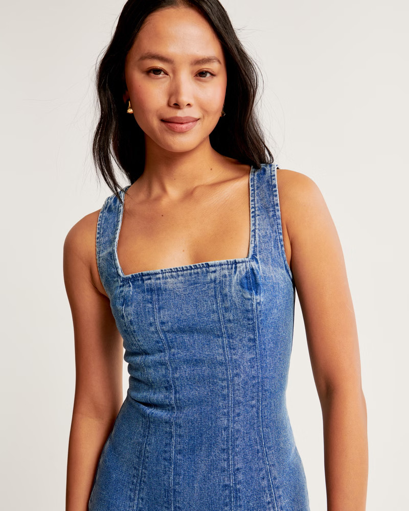 Women's Denim A-Line Mini Dress | Women's Dresses & Jumpsuits | Abercrombie.com | Abercrombie & Fitch (US)