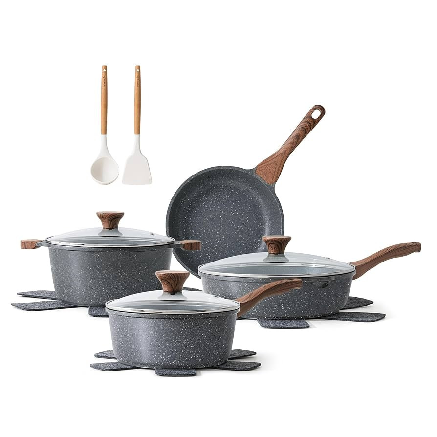 SENSARTE Nonstick Cookware Set 13-Piece, Non Stick Pots and Pans Set with Swiss Granite Coating, ... | Amazon (US)