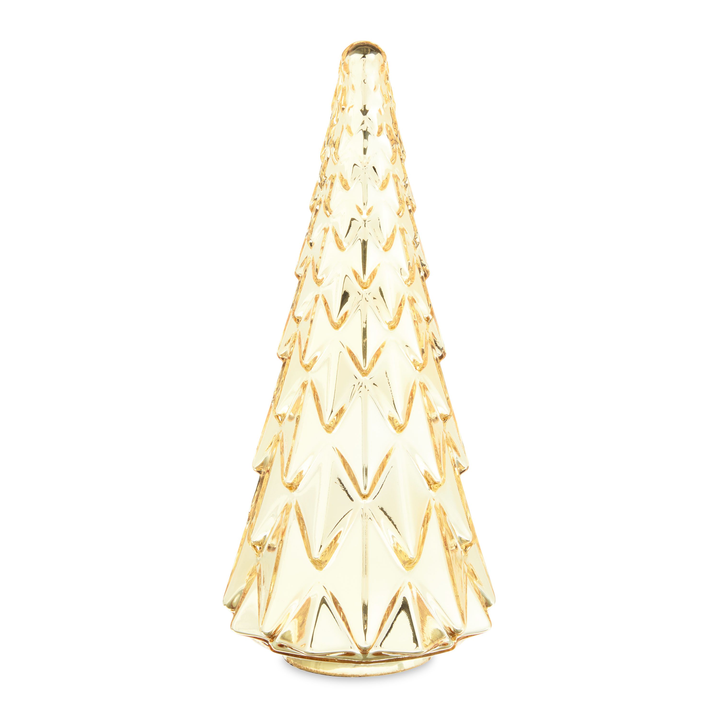 Holiday Time Christmas Shiny Gold Glass Tree Tabletop Decoration, 12-Inch - Walmart.com | Walmart (US)