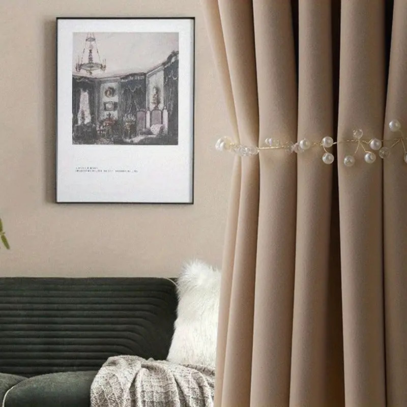 Thickened Solid Color Velvet Light Coffee Color Blackout - Temu Australia | Temu Affiliate Program