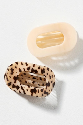 TELETIES Medium Flat Round Hair Claw Clips, Set of 2 | Anthropologie (US)