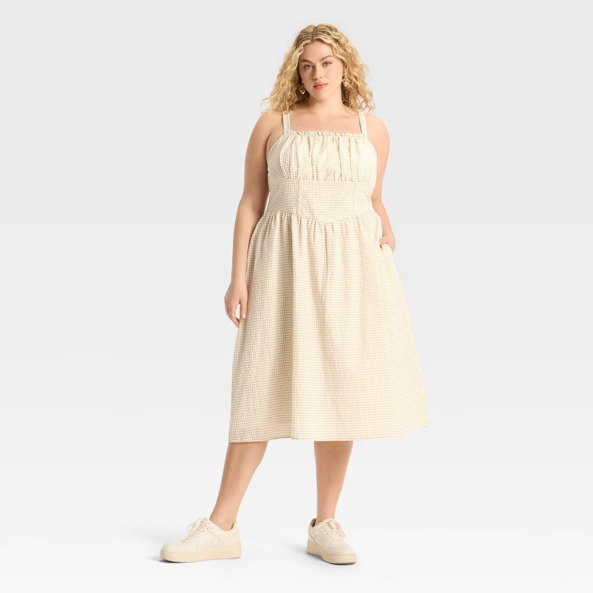 Women's Milkmaid Midi A-Line Dress - Wild Fable™ | Target