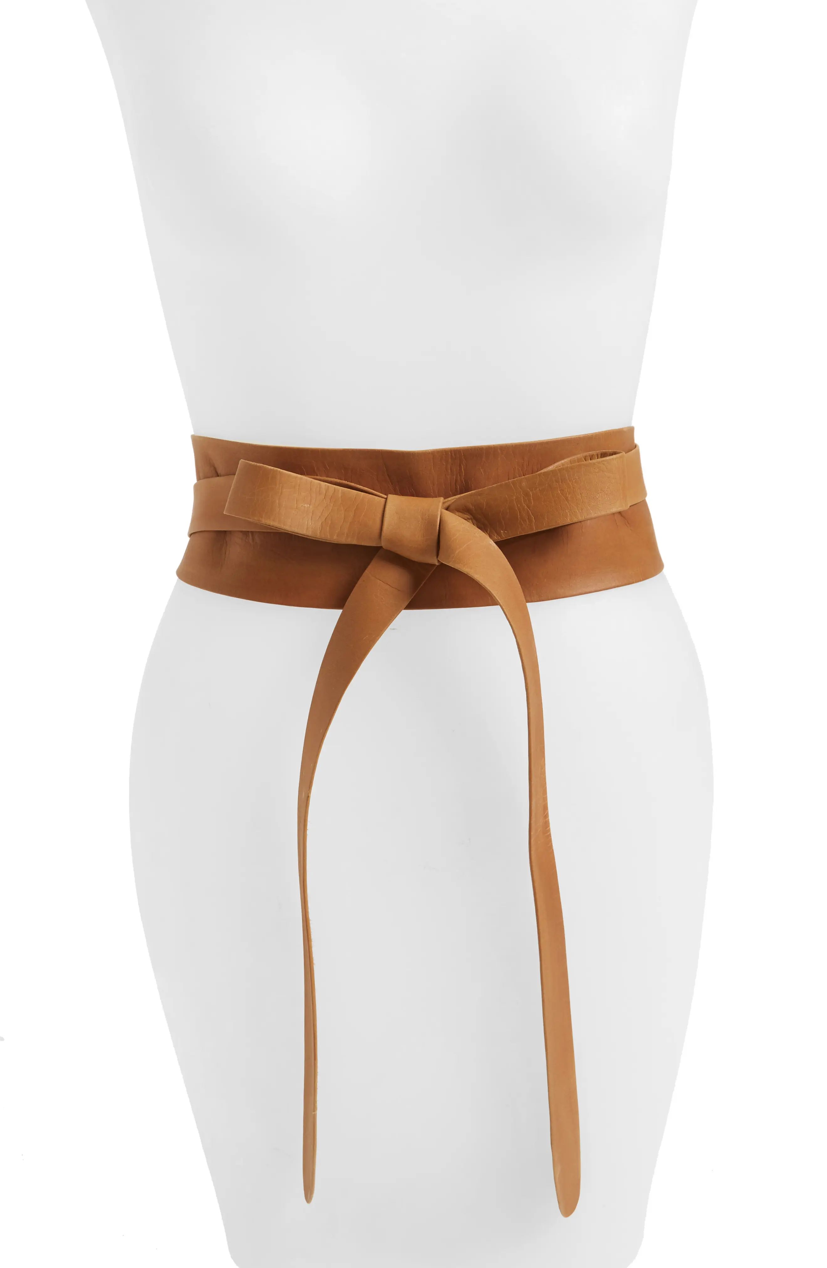 Women's Ada Handmade Leather Wrap Belt, Size One Size - Tan | Nordstrom