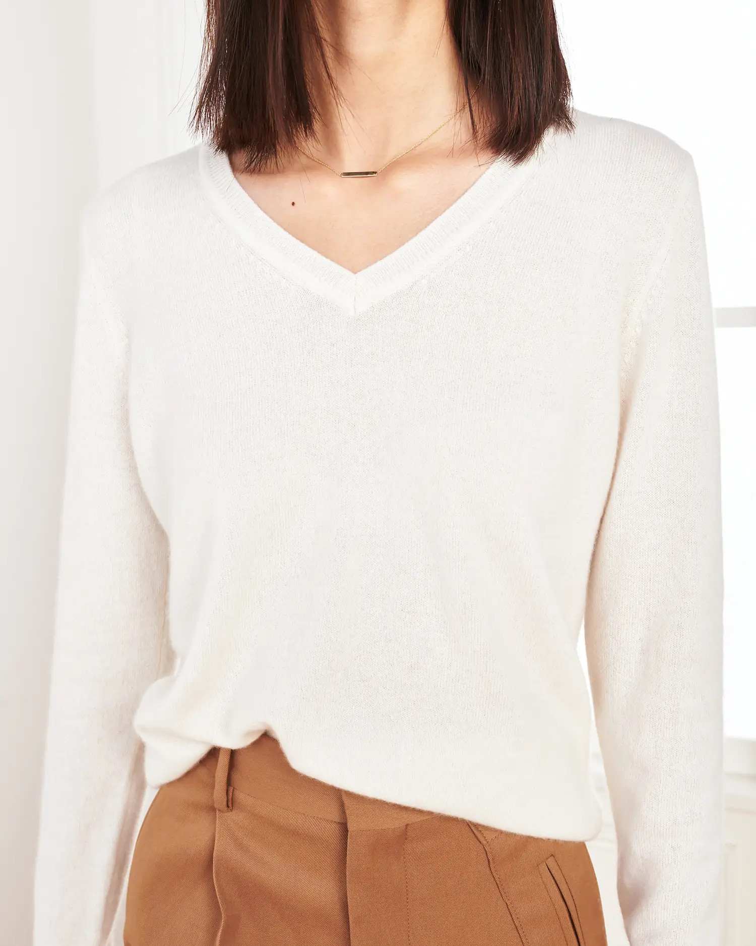 Mongolian Cashmere V-Neck Sweater | Quince