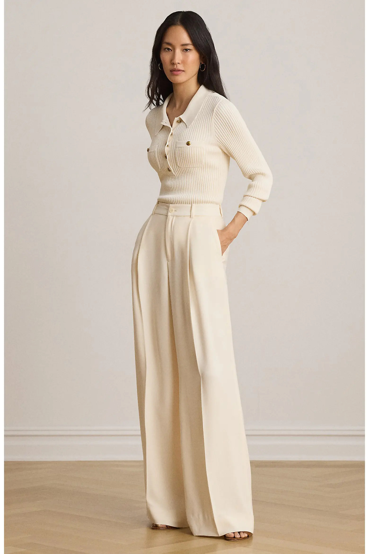 Wide Leg Pleat Crepe Pants (Women) | Nordstrom | Nordstrom