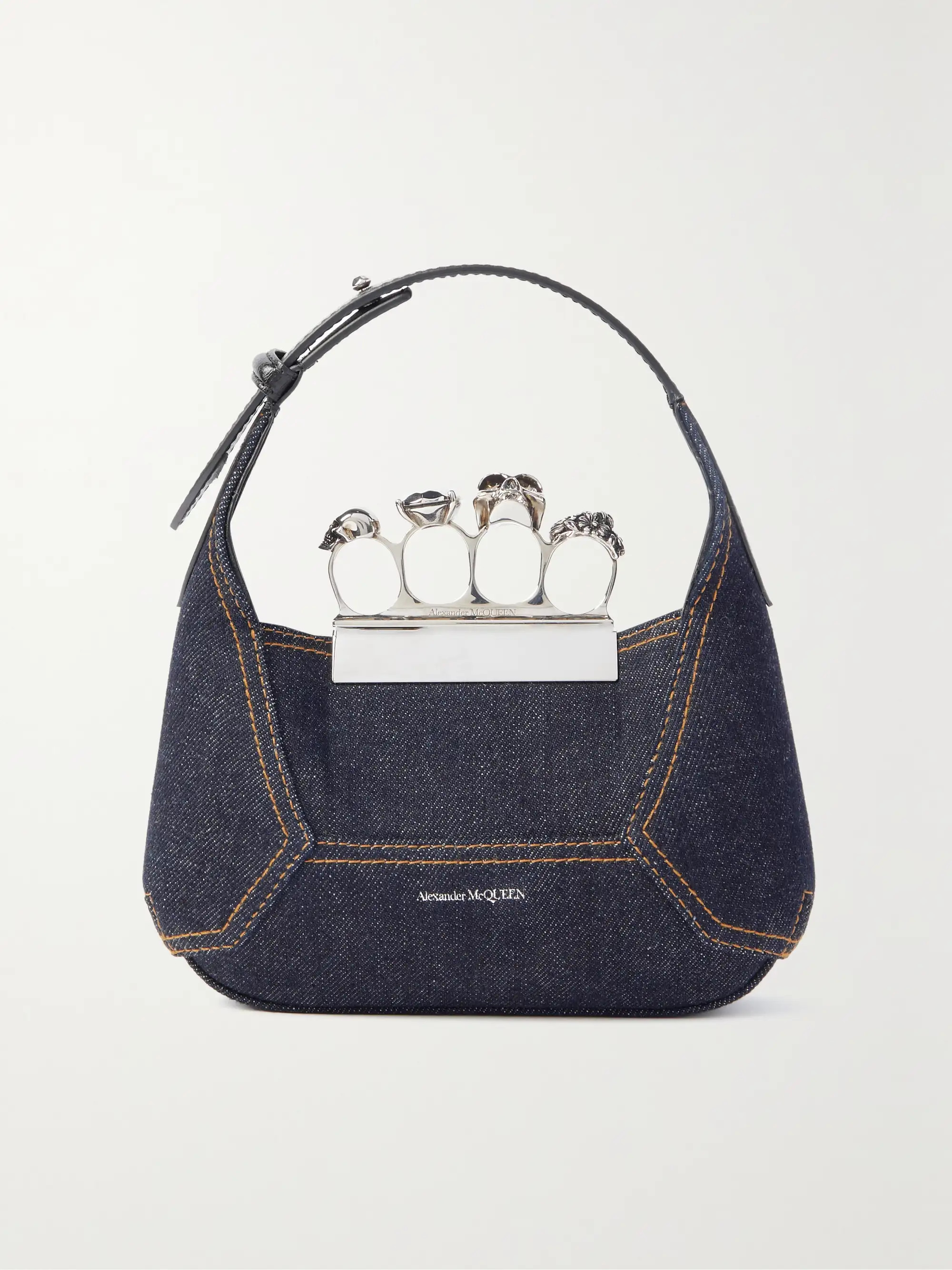Jewelled embellished leather-trimmed denim tote | NET-A-PORTER (UK & EU)