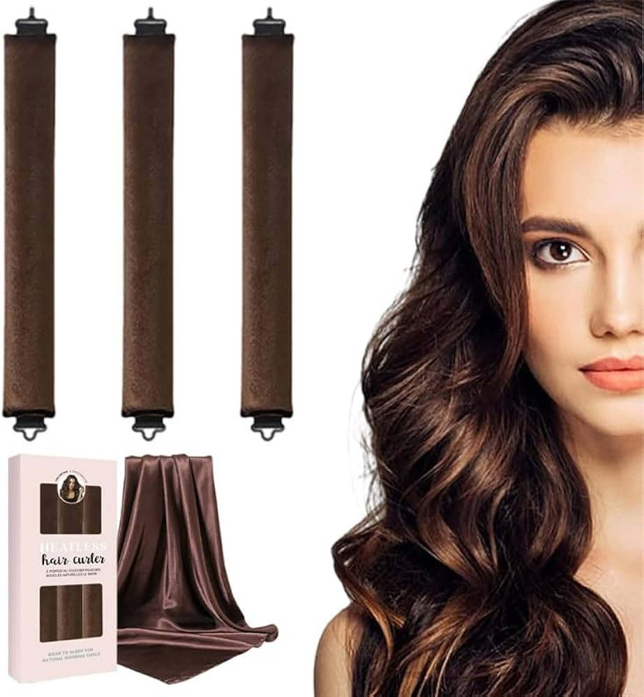 Heatless Curls Overnight Set of 3 with 1 Scarf - Heatless Hair Curler, Overnight Blowout Rods for... | Amazon (US)