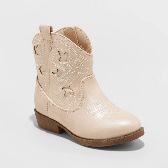 Toddler Girls' Aimy Western Boots - Cat & Jack™ Rose Gold | Target