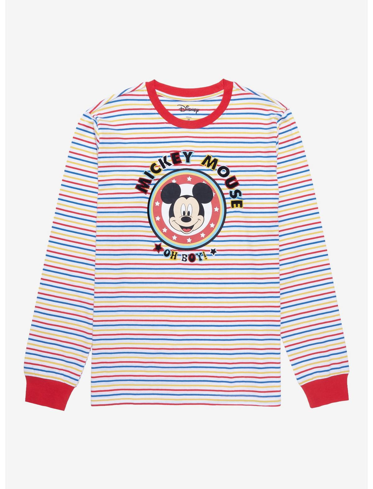 Disney Mickey Mouse Oh Boy Striped Long Sleeve T-Shirt - BoxLunch Exclusive | BoxLunch