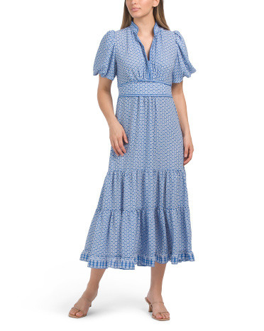 Bubble Sleeve Floral Maxi Dress | TJ Maxx