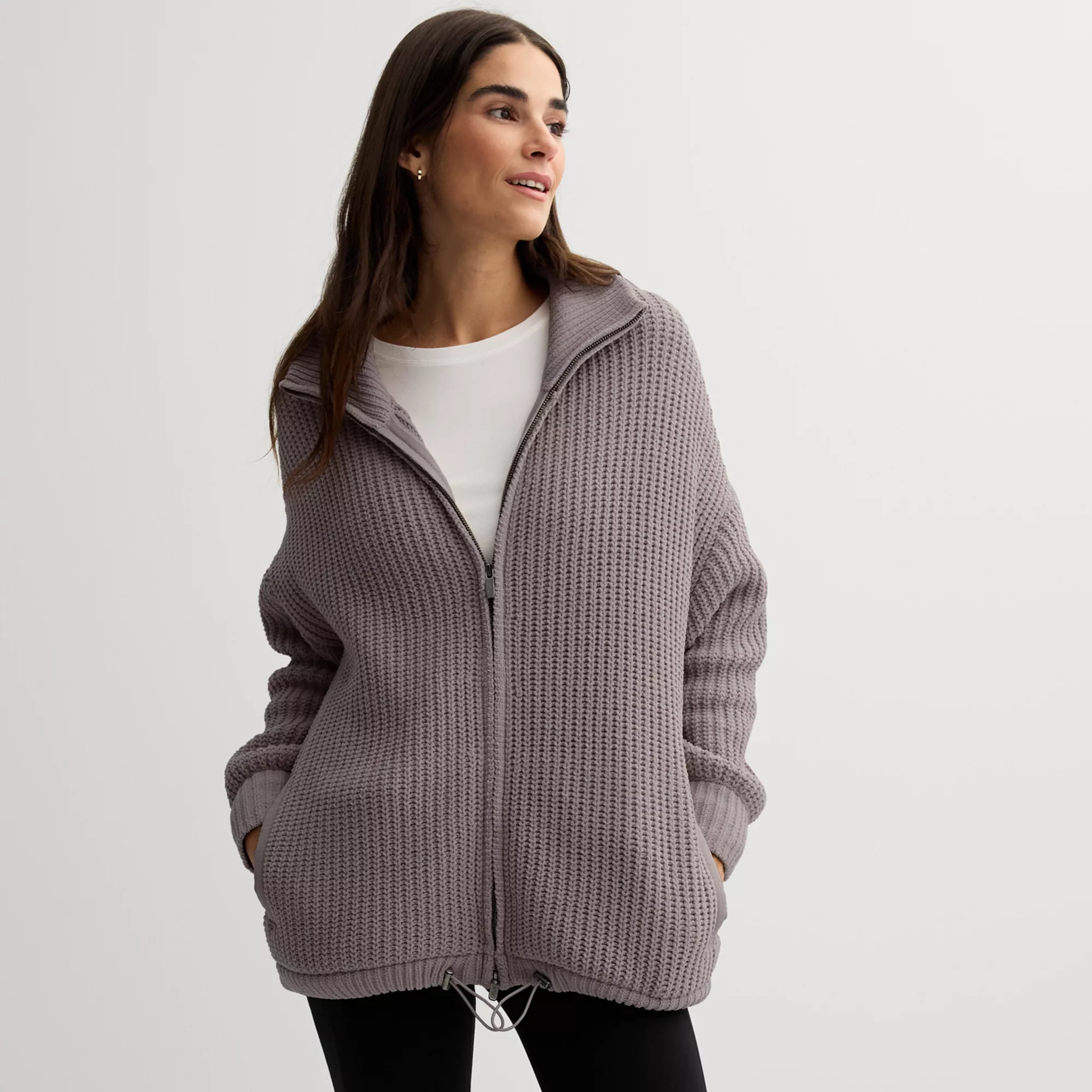 Women's FLX Chenille Zip-Up Commuter Sweater | Kohl's