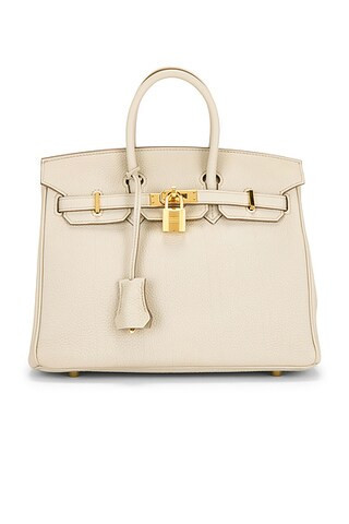 hermes Hermes Togo Birkin 25 Handbag in Beton - Beige. Size all. | FWRD 