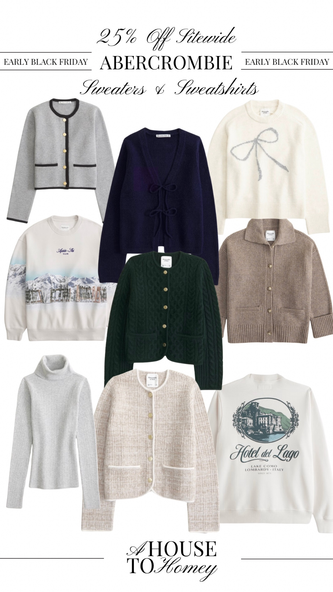 Early Black Friday Deals: Abercrombie 25% off sitewide

Abercrombie sweater
Abercrombie sweatshirt
Sweater 
Sweatshirt
Graphic sweatshirt
Oversized sweatshirt
Knit sweater
Cardigan
Fall 2024 outfits
Winter outfit ideas
2025 outfit ideas

#LTKSaleAlert #LTKCyberWeek #LTKSeasonal