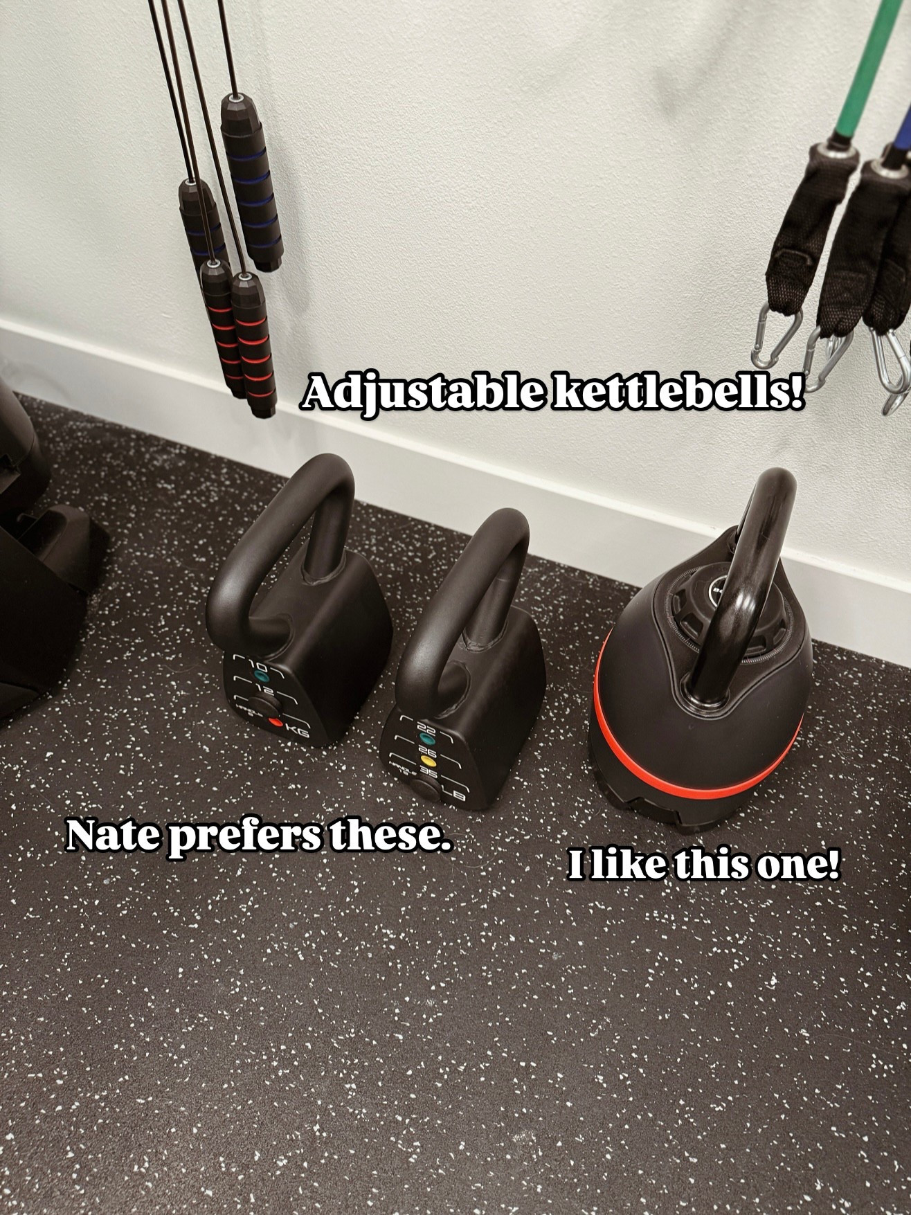 Adjustable kettlebells are a must! Nate prefers the kind on the left and I like the bowflex one on the right  

#LTKActive #LTKHome