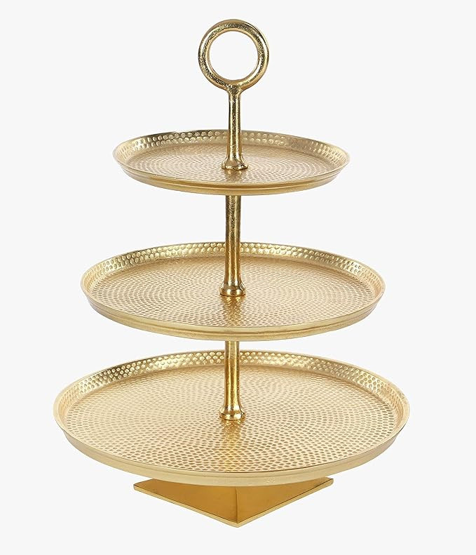 Deco 79 53452 Gold Aluminum 3-Tier Tray Stand | Amazon (US)