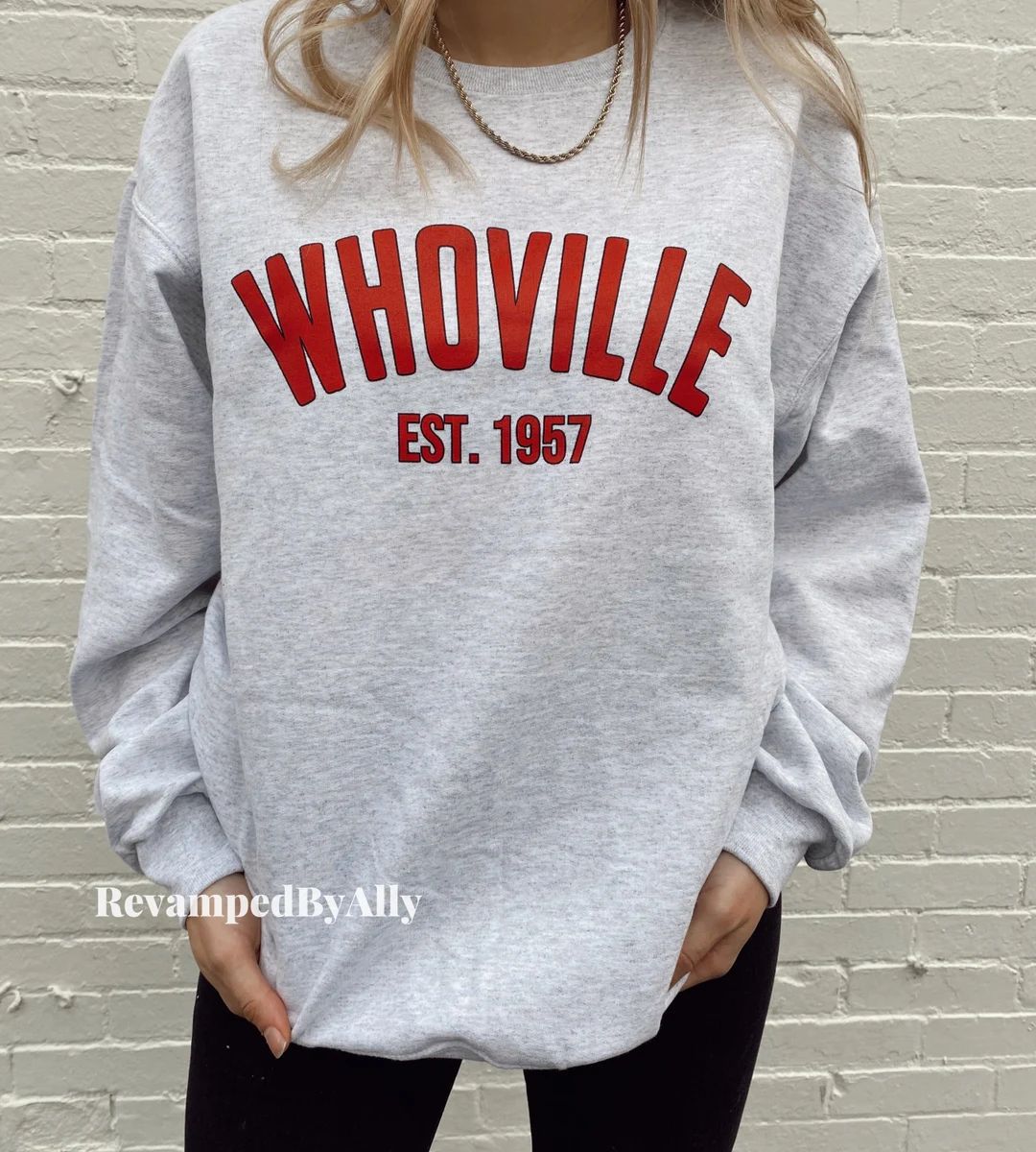 Whoville Sweatshirt / Light Grey / Christmas Sweatshirt | Etsy (US)