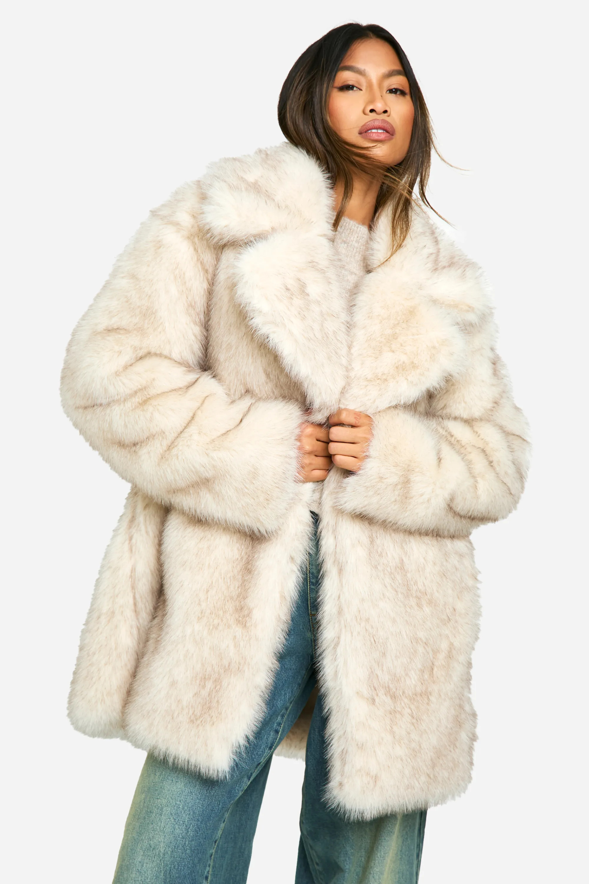 Longline Vintage Look Faux Fur Coat | boohoo (US & Canada)