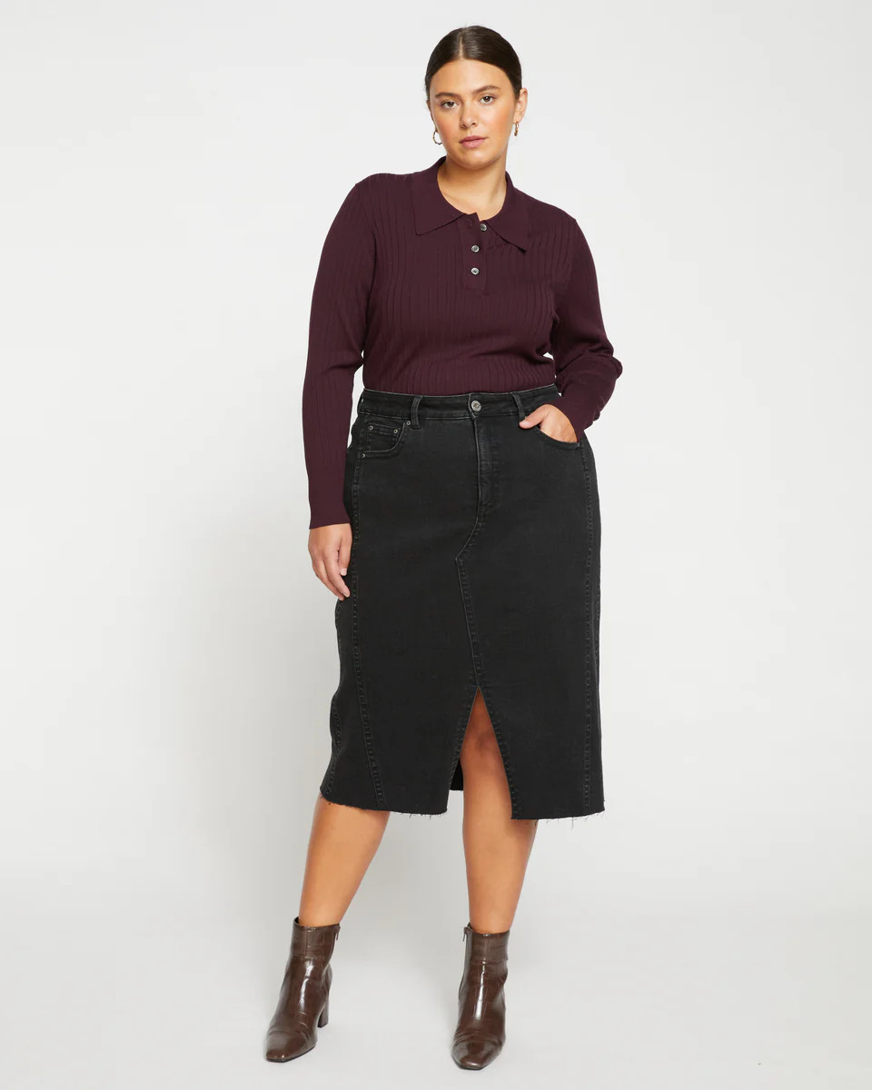 Dakota Denim SkirtBroken Black | Universal Standard