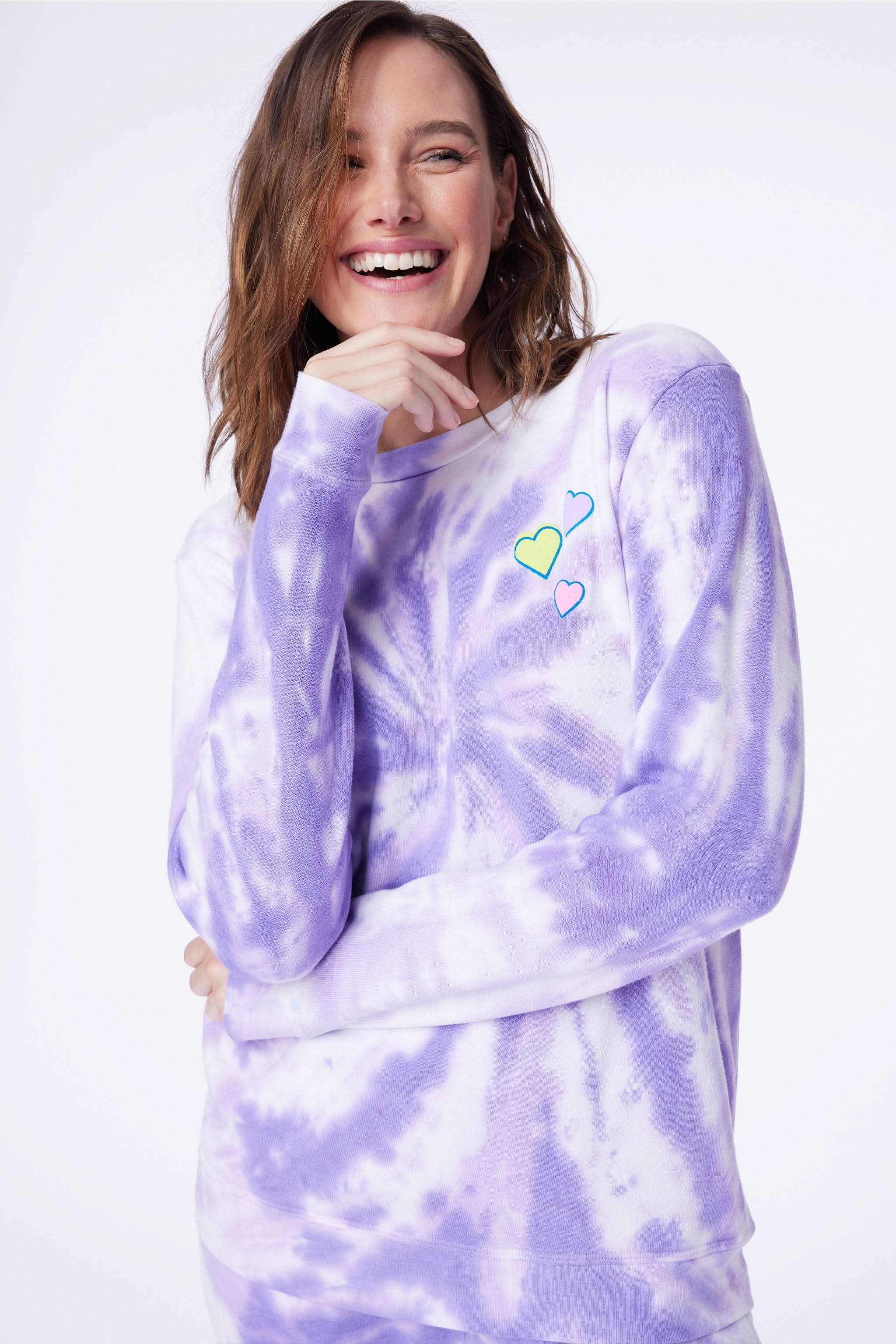 Hearts Tie Dye Crewneck | Roller Rabbit | Roller Rabbit