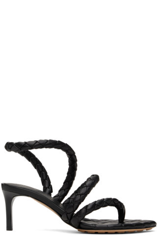 Black Leaf Heeled Sandals | SSENSE
