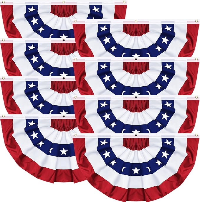 8 Pack 250th Anniversary 1.5x3 FT American Bunting Flag, 4th of July Decorations USA Pleated Fan ... | Amazon (US)