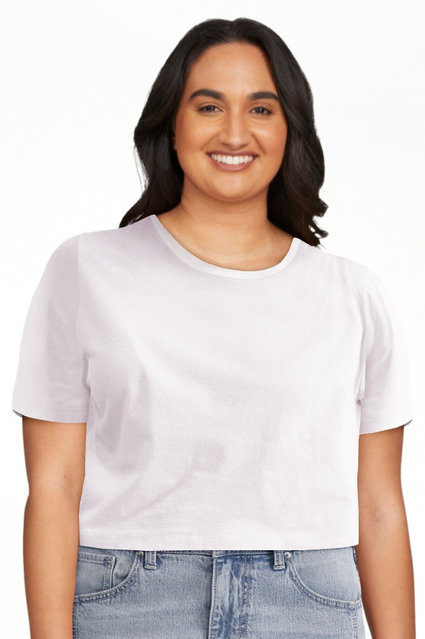 No Boundaries Cropped Boxy Cotton Tee with Short Sleeves, Women's | Walmart (US)