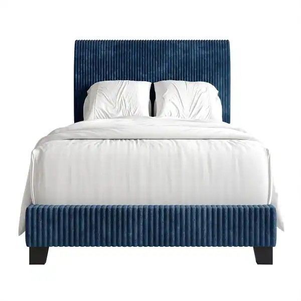 CraftPorch Corduroy Elegant and Chic Velvet Upholstered Bed - Bed Bath & Beyond - 38394100 | Bed Bath & Beyond