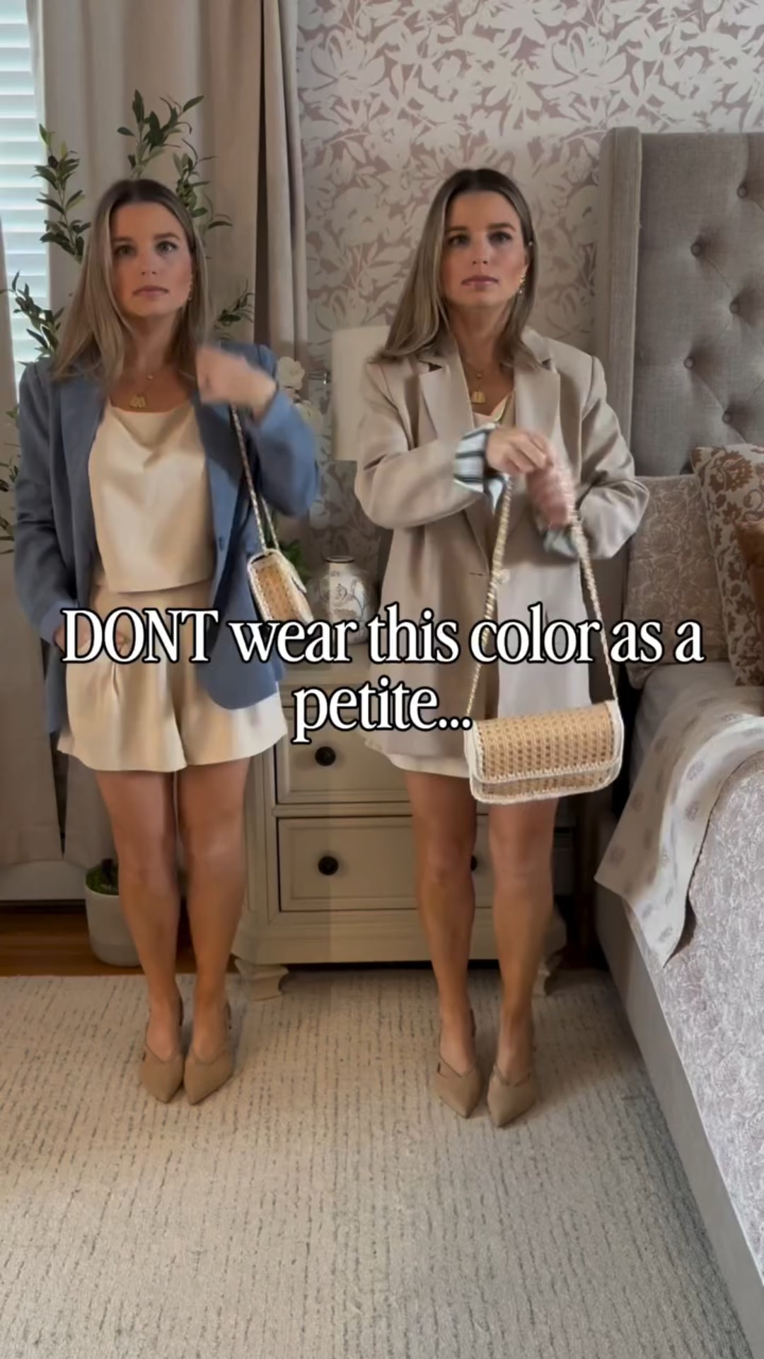 Both are cute though! 💕 

Comment SHOP for a 🔗! 

#petitestyle #petitehacks #petitetips #styletips #whattowear prespring spring outfitinspo ootd grwm petite two piece set linen