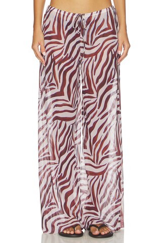 Riley Wide Leg Pant in Zebra Mesh | Revolve Clothing (Global)
