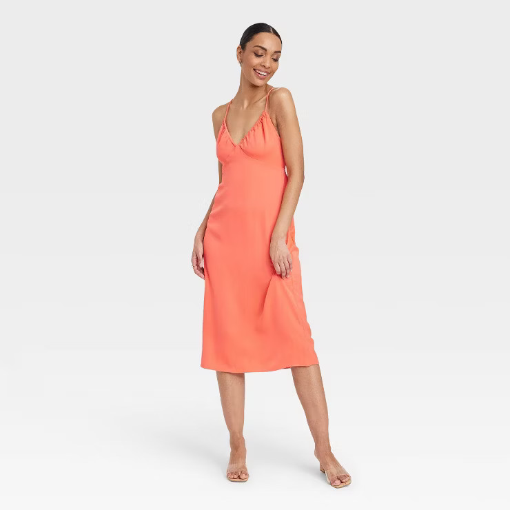 Women's Cut Out Midi Slip Dress - A New Day™ | Target
