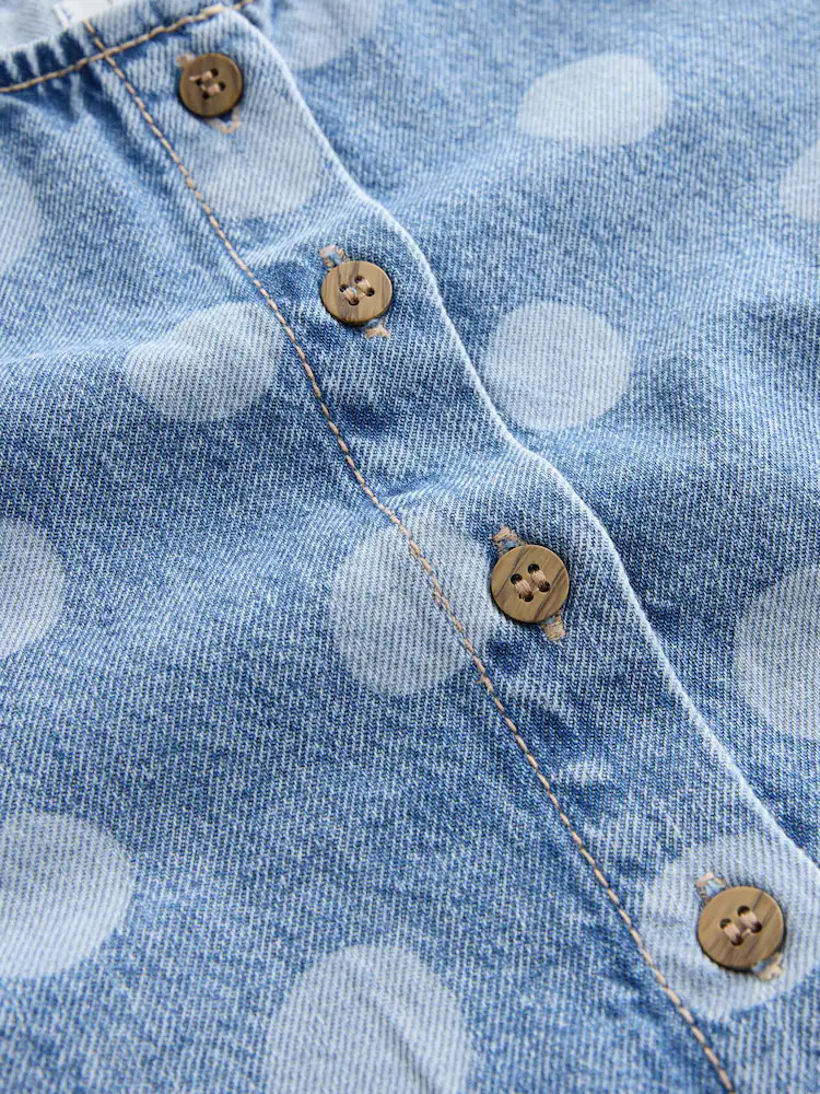 Mid Blue Denim Polka Dot Waistcoat and Shorts Set (3mths-7yrs) | Next US