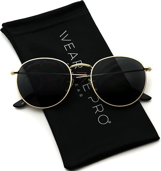 WearMe Pro - Reflective Lens Round Trendy Sunglasses | Amazon (US)