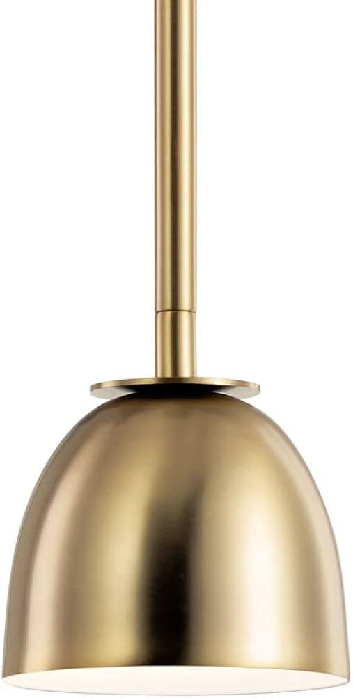 Kichler Baland 4 Inch 1 Light Mini Pendant in Brushed Natural Brass | Amazon (US)