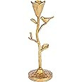 Creative Co-Op Hand-Forged Cast Iron Candelabra with Flowers and Bird, Gold | Amazon (US)