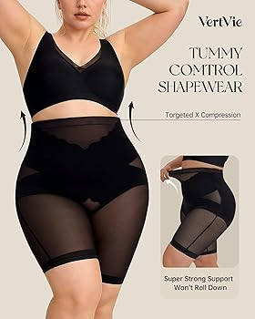 Vertvie Shapewear for Women Tummy Control High Waisted Shapewear Shorts Targeted Compression Body... | Amazon (US)