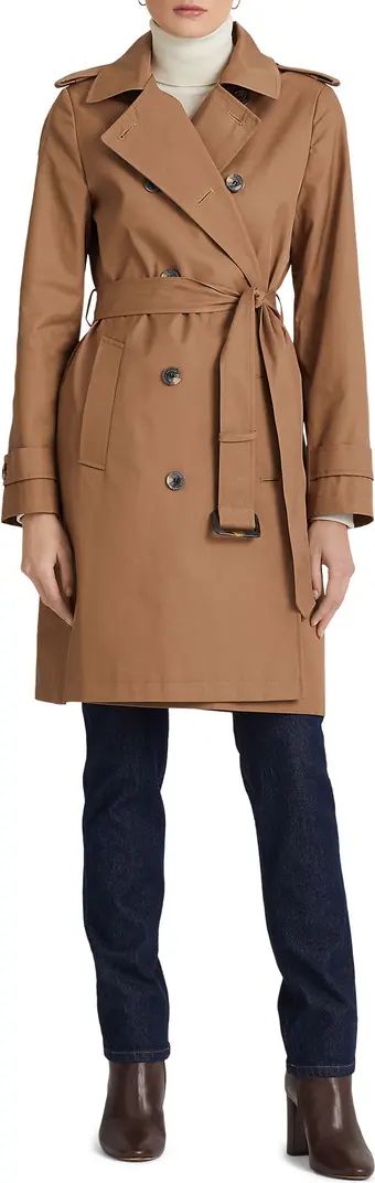 Double Breasted Cotton Blend Trench Coat | Nordstrom